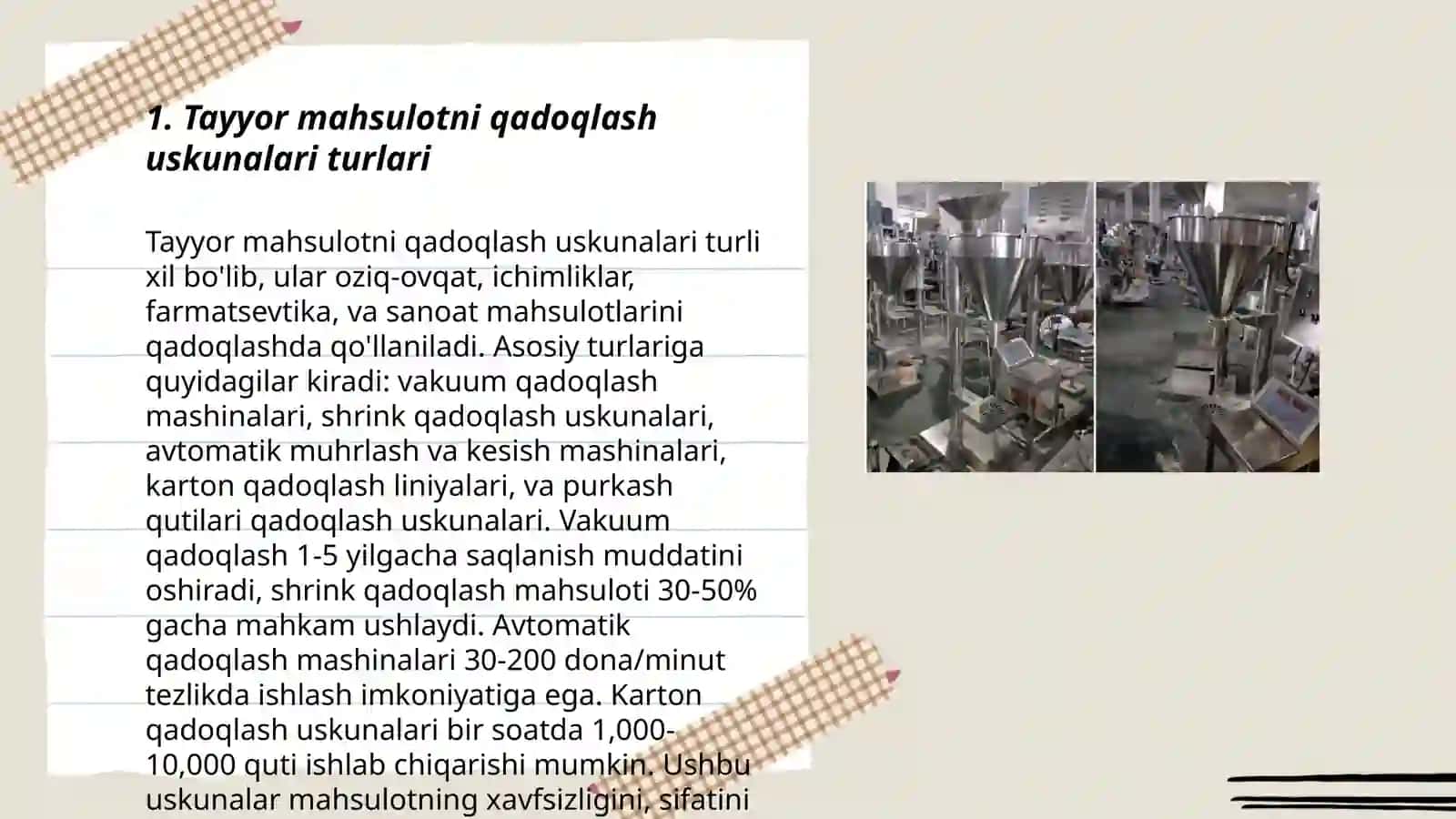 Tayyor mahsulotni qoplash va qadoqlash uskunalari 3