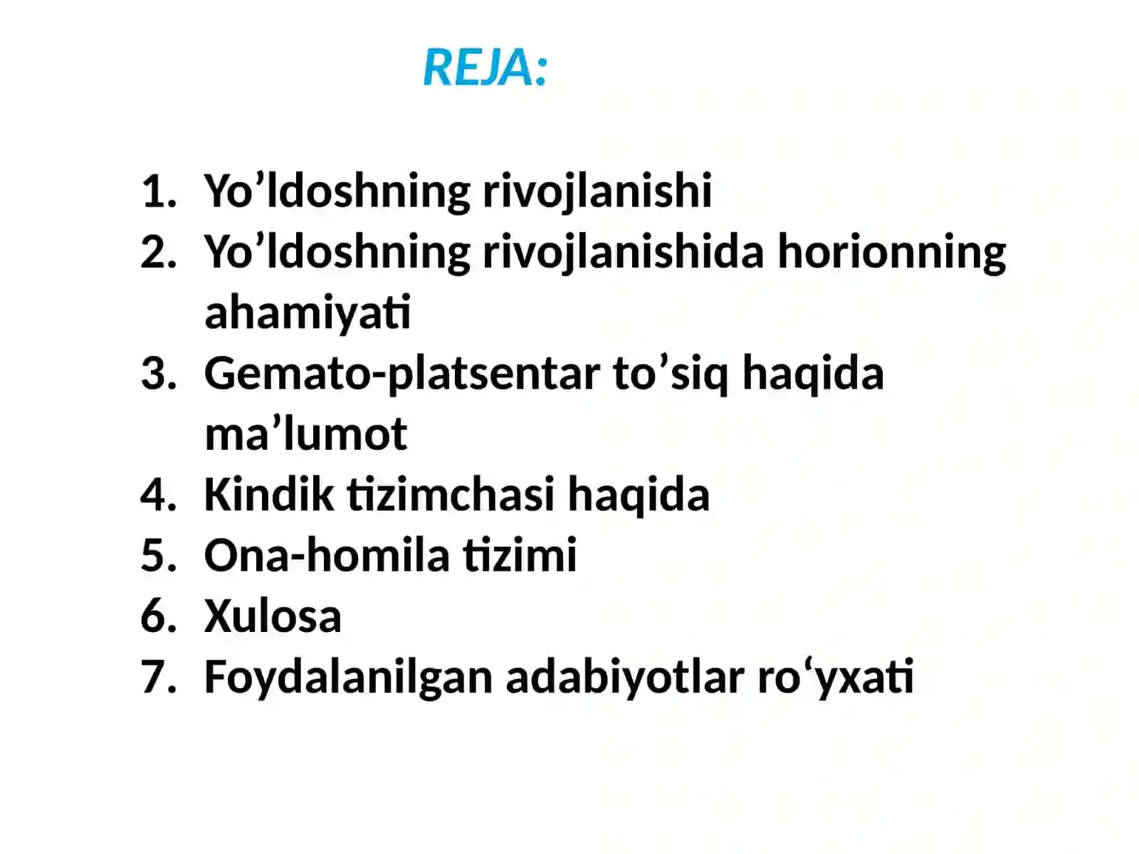 Yoʼldoshning rivojlanishi 3