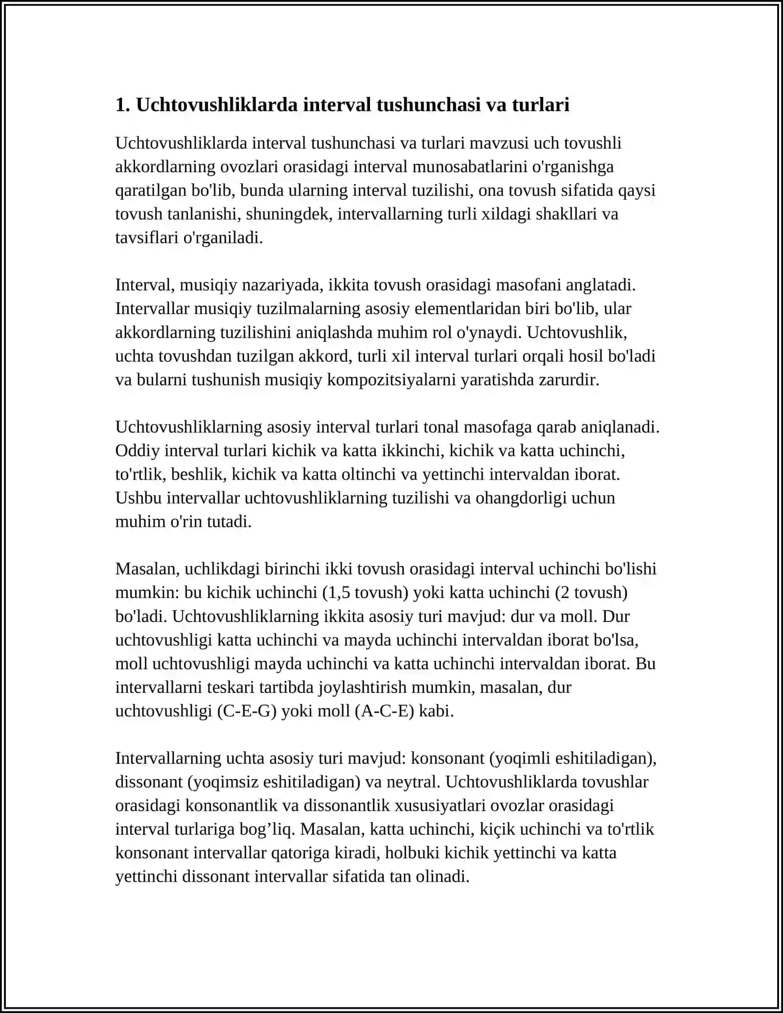 UCHTOVUSHLIKLARNING OVOZLAR ORASIDAGI INTERVAL MUNOSABATLARI 3