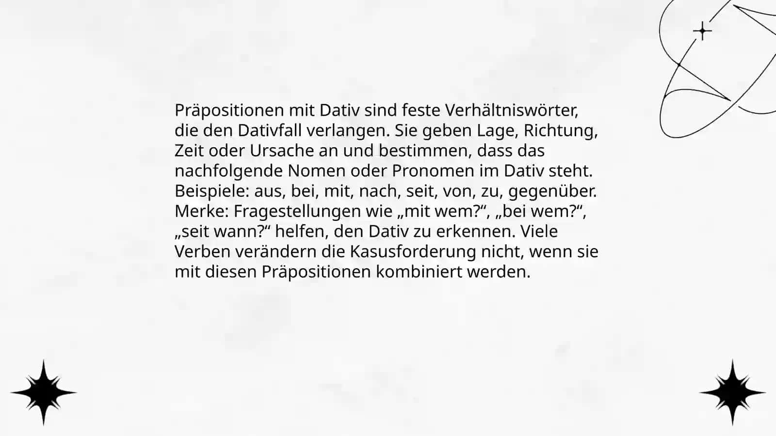 Präpositionen mot Dativ 3