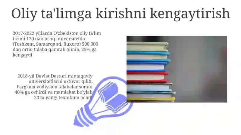 Oliy ta'limga kirishni kengaytirish 3