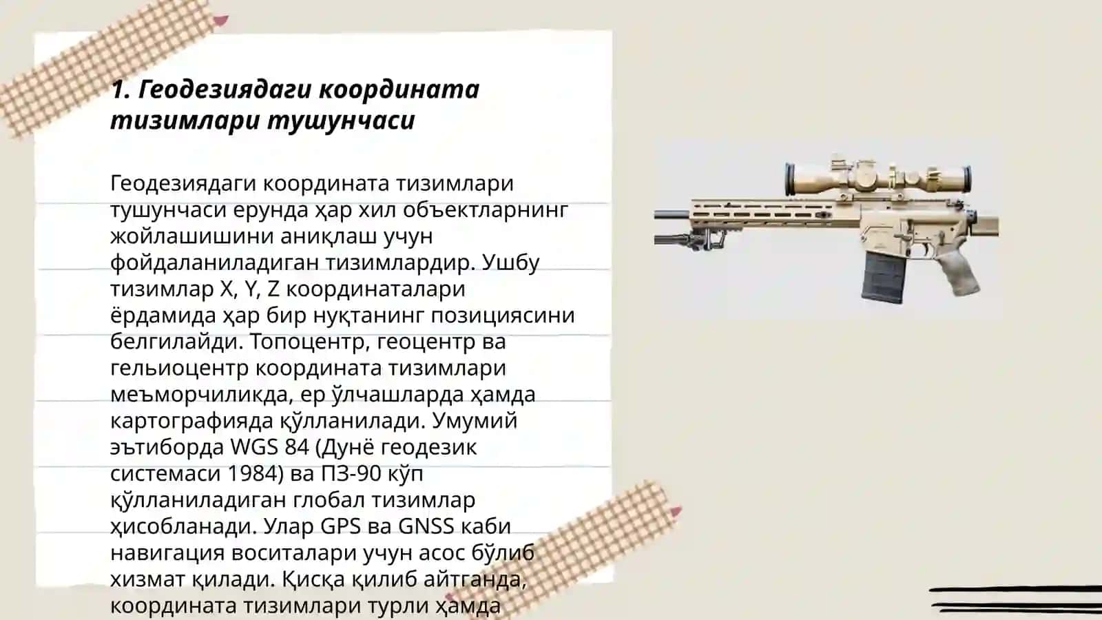 Геодезияда қўлланиладиган координата системалари 3