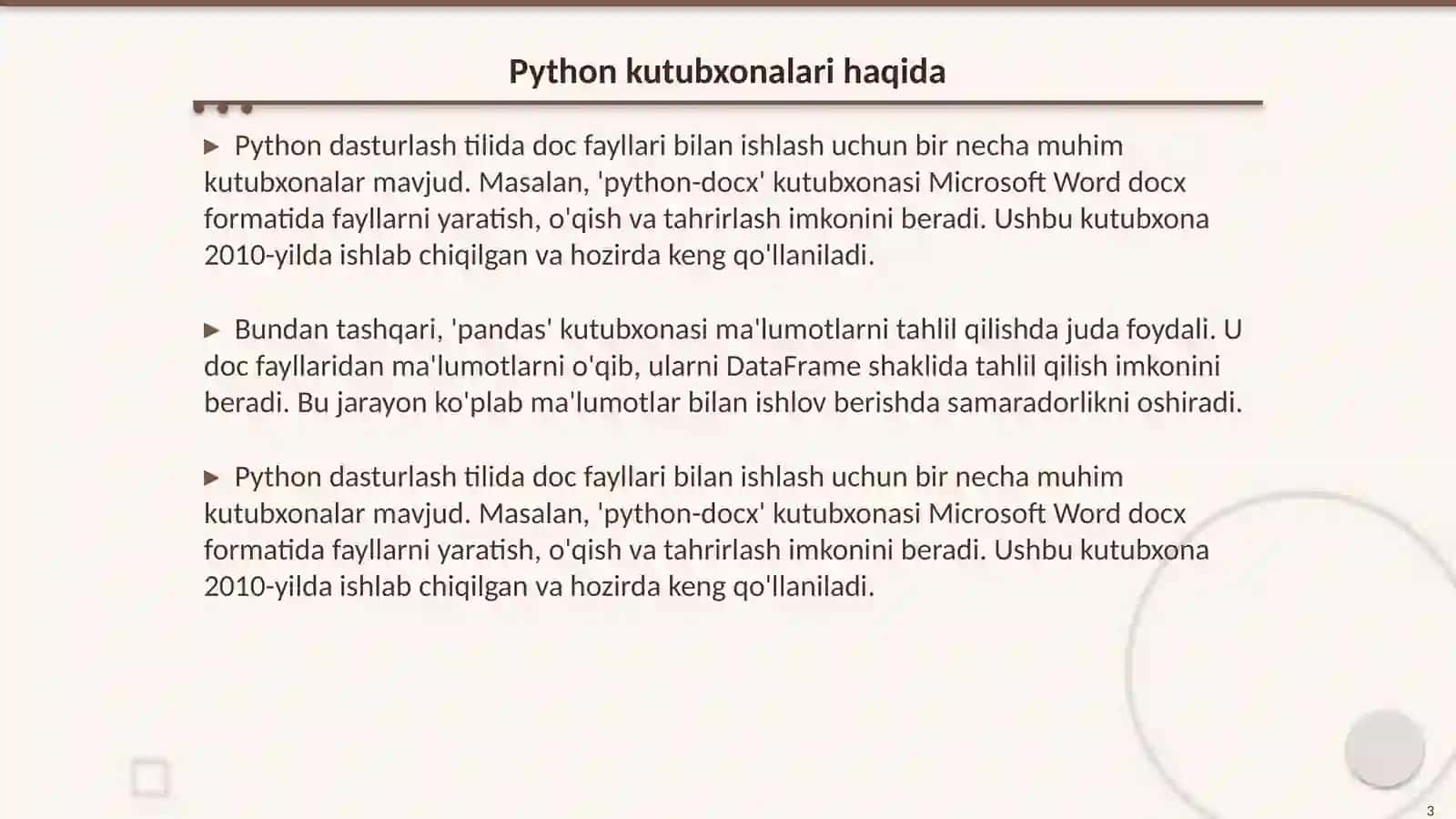 Pythonda doc fayllari bilan ishlash 3