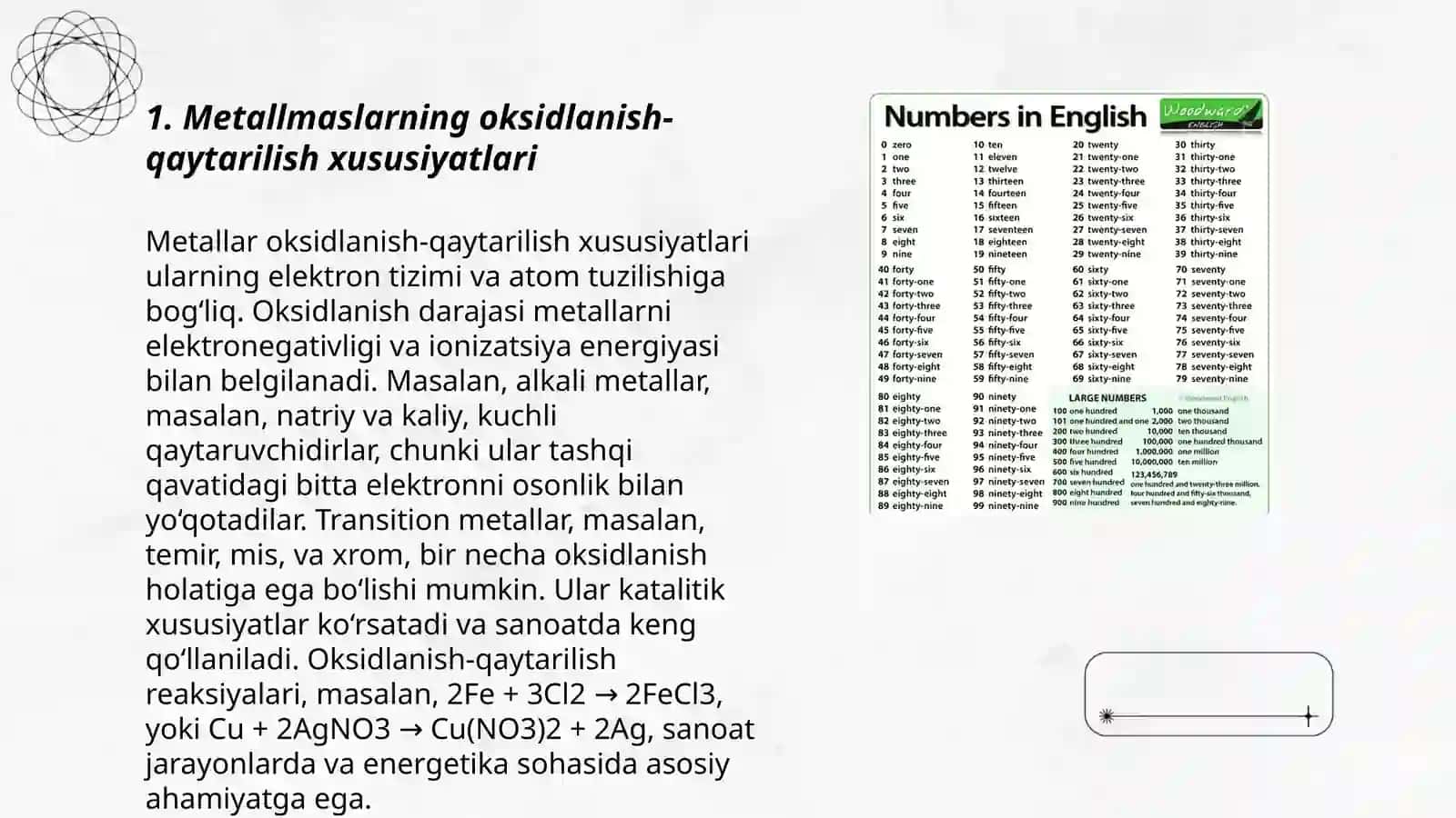 Metallmaslarning oksidlanish-qaytarilish xususiyatlari 3