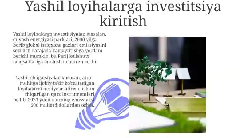 Yashil loyihalarga investitsiya kiritish 3