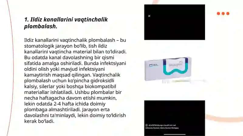 Ildiz kanallarni vaqtinchalik plombalash 3