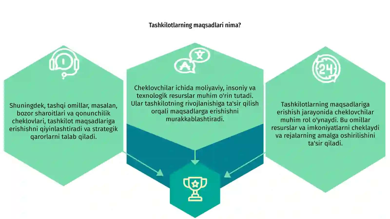 Tashkilotlar maqsadlariga cheklovchi omillar orqali erishishi 3