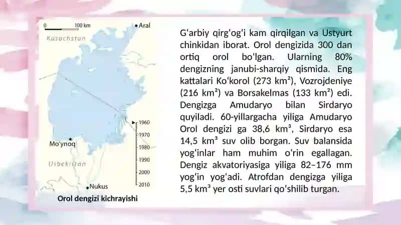 Orol dengizi atrofida olib borilayotgan ekologik tadbirlar 3