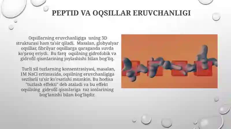 Peptit va oqsillarni fizik kimyoviy xossalari 3