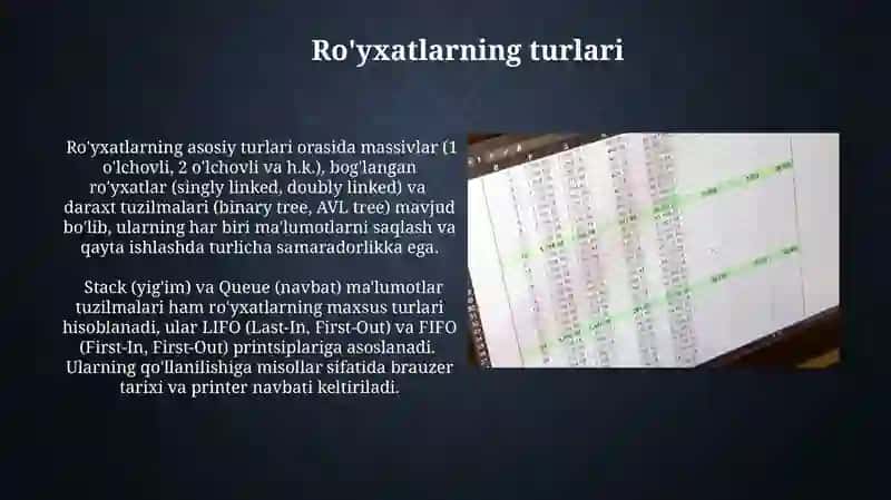 Ro'yxatlar bilan ishlash 3