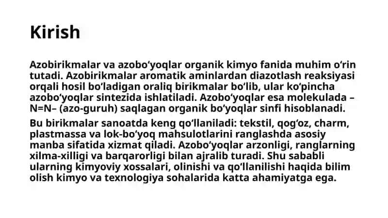 Azobirikmalar va Azobo‘yoqlar 3