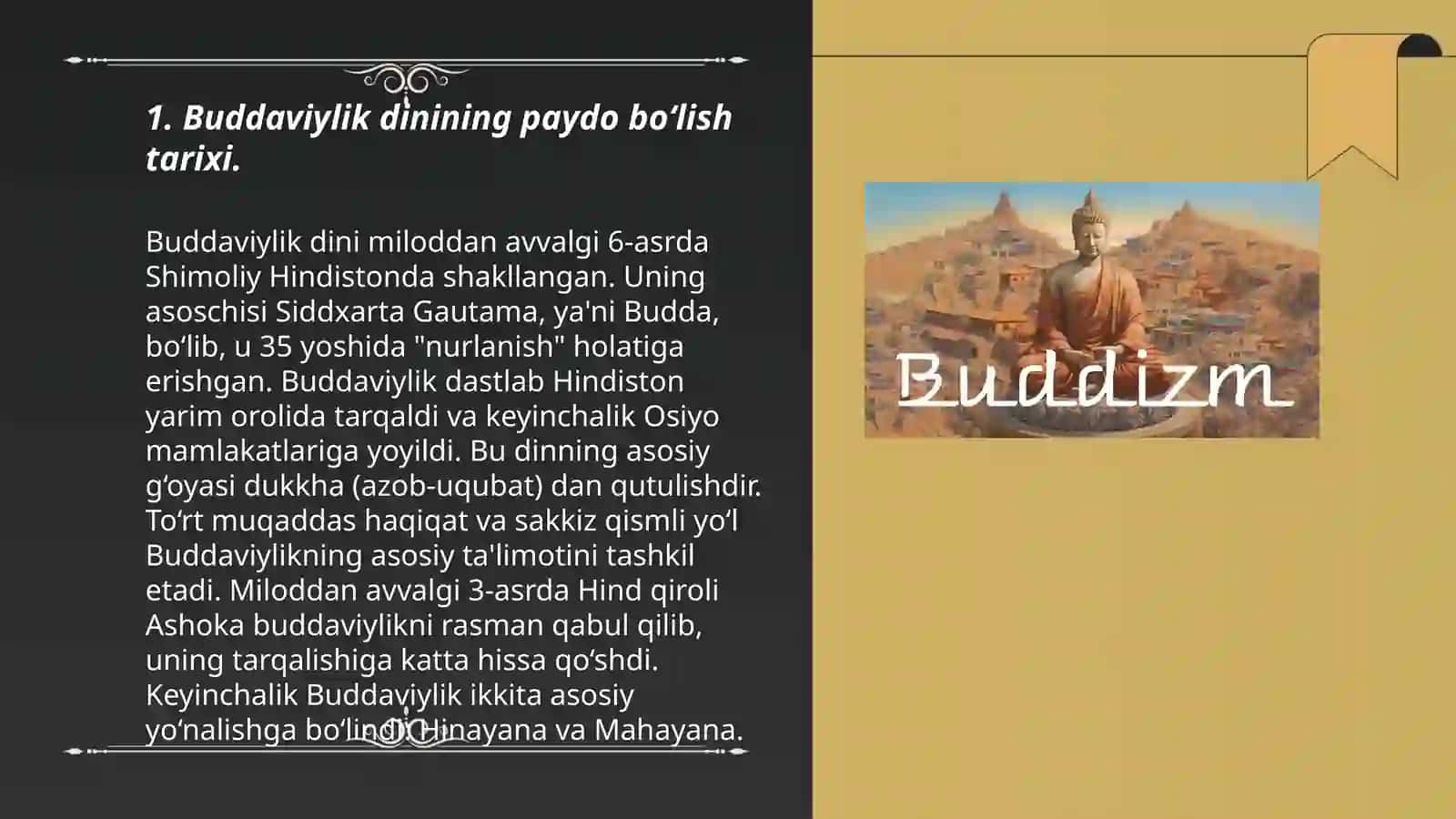 Buddaviylik dinining paydo boʻlish tarixi 3