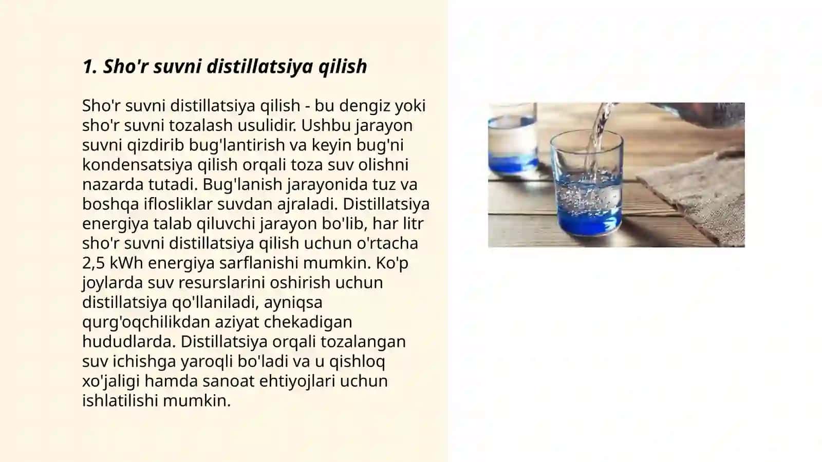 Sho'r suvni chuchuk suvga aylantirish usullari 3