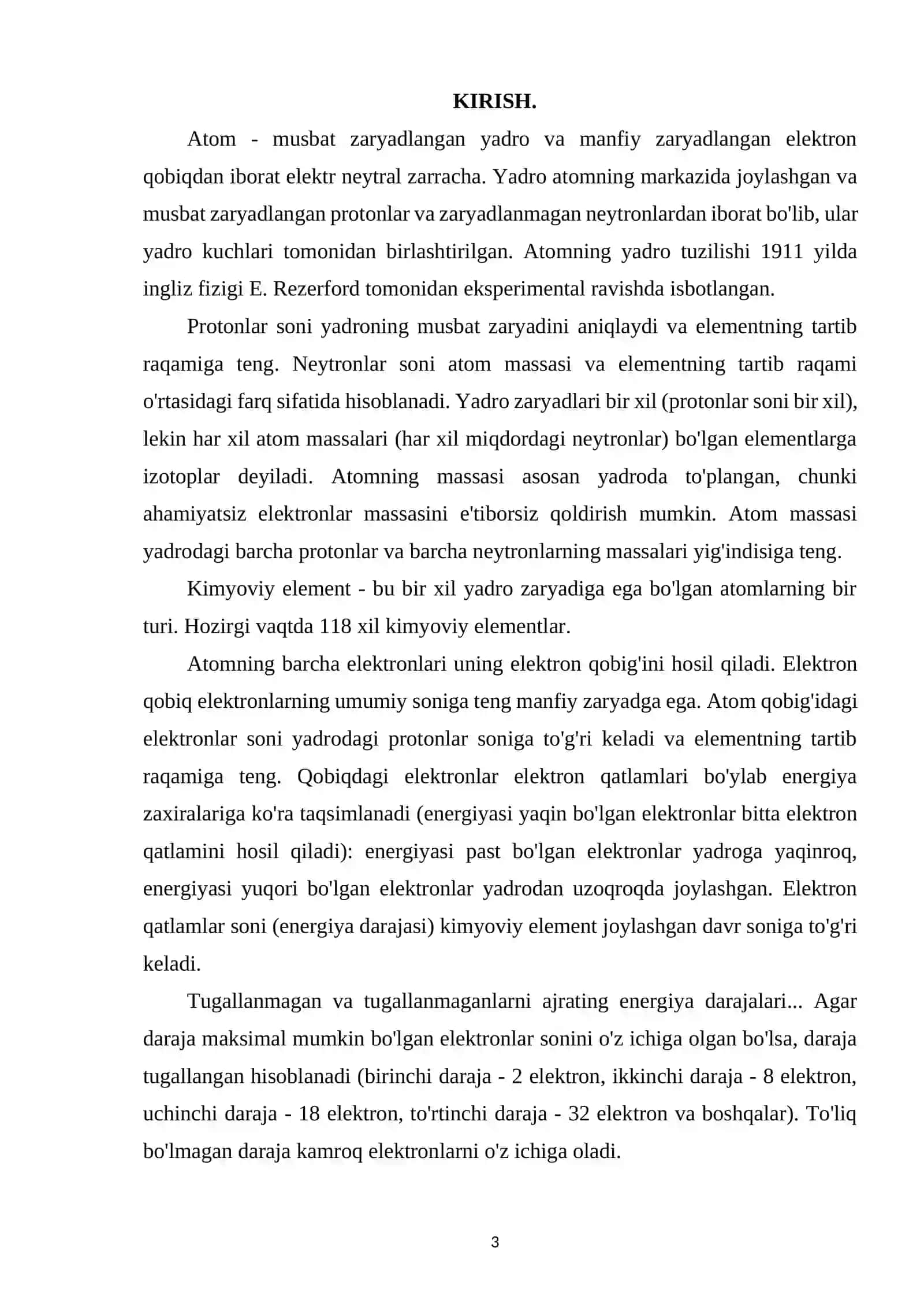ELEKTRONLARNI ENERGETIK SOHALAR BO`YICHA TAQSIMOTI 3