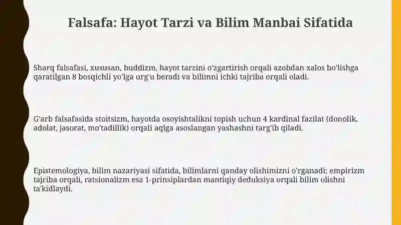 Falsafa: Hayot Tarzi va Bilim Manbai 3