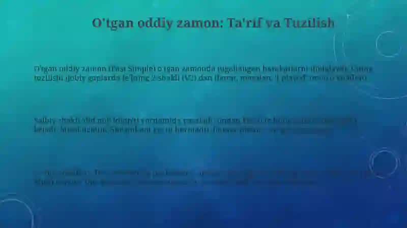 O'tgan oddiy zamon (Past Simple) 3