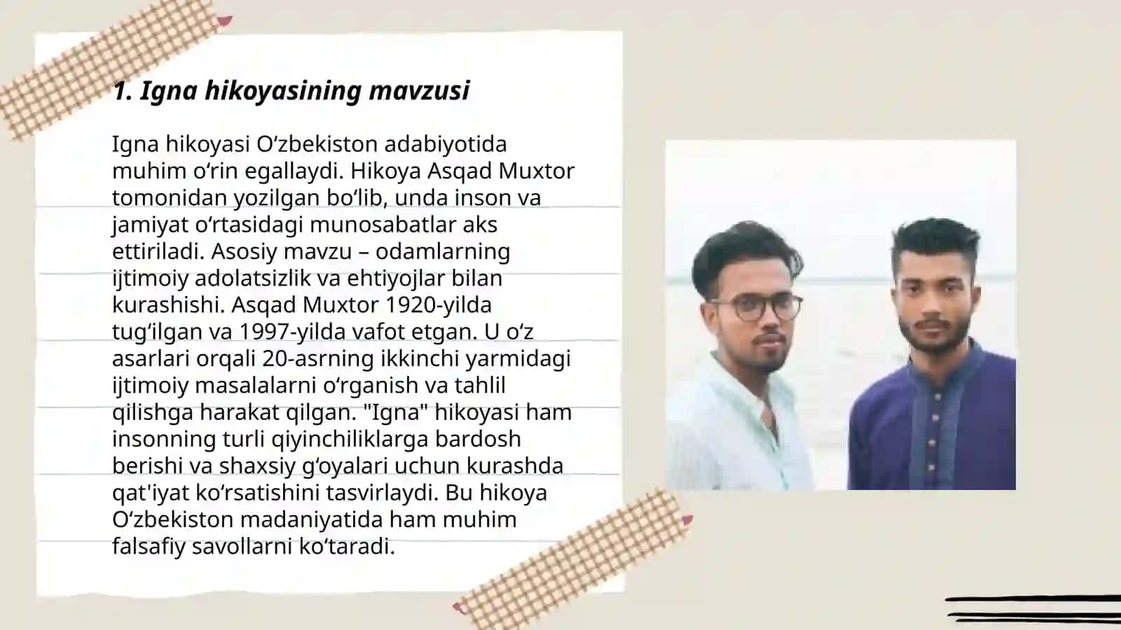 Hakim Nazirning " Igna,, hikoyasi 3