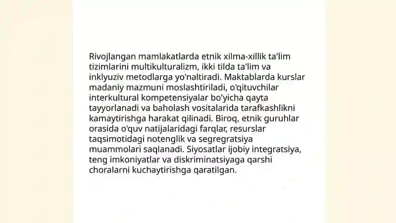 Rivojlangan mamlakatlarda tarbiyaviy jarayonlarning etnik xususiyatlari 3