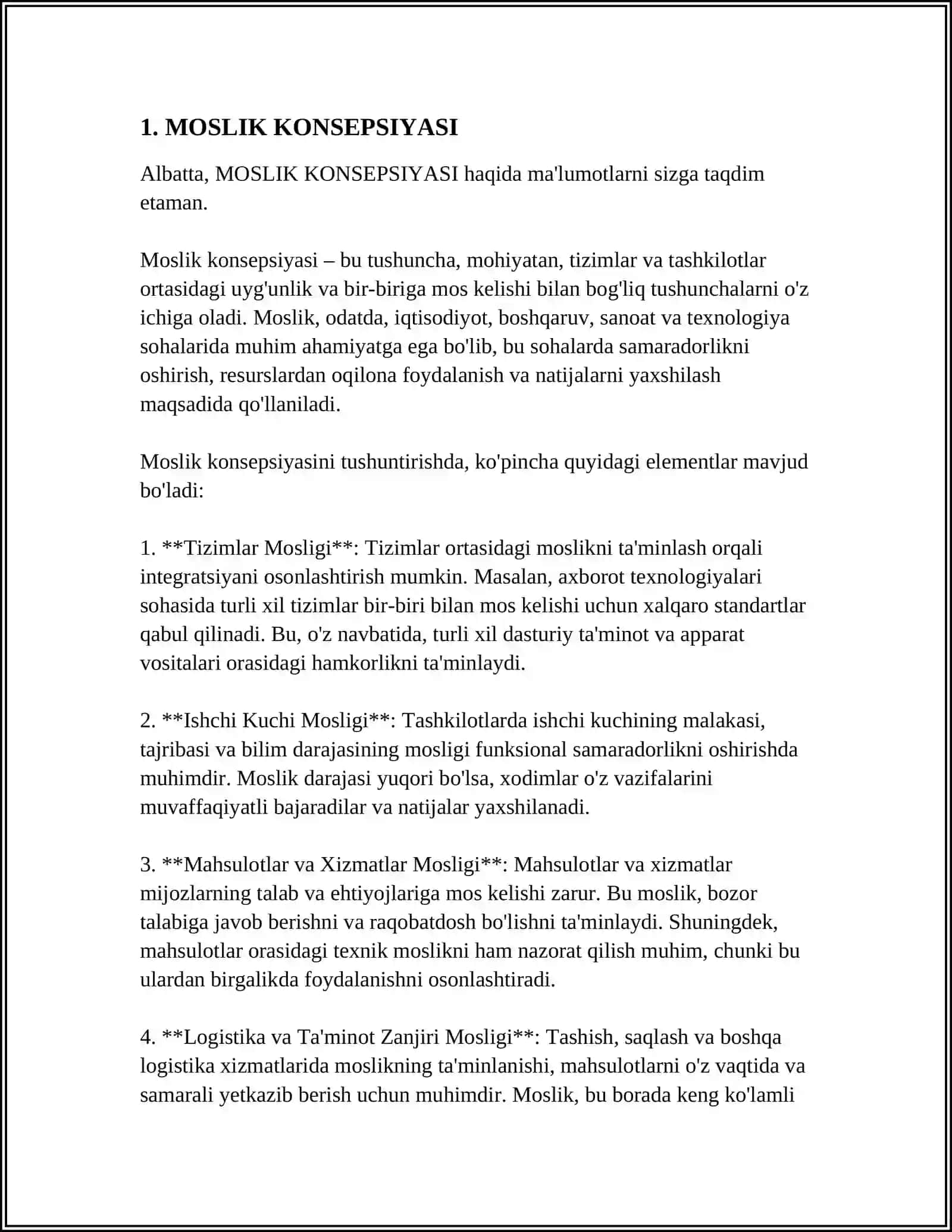MOSLIK VA MUNOSABATGA OID MISOLLAR 3