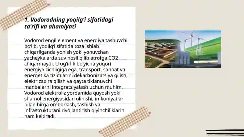 Vodorod kelajak yoqilg’isi 3