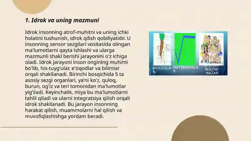 Idrok haqida tushincha 3