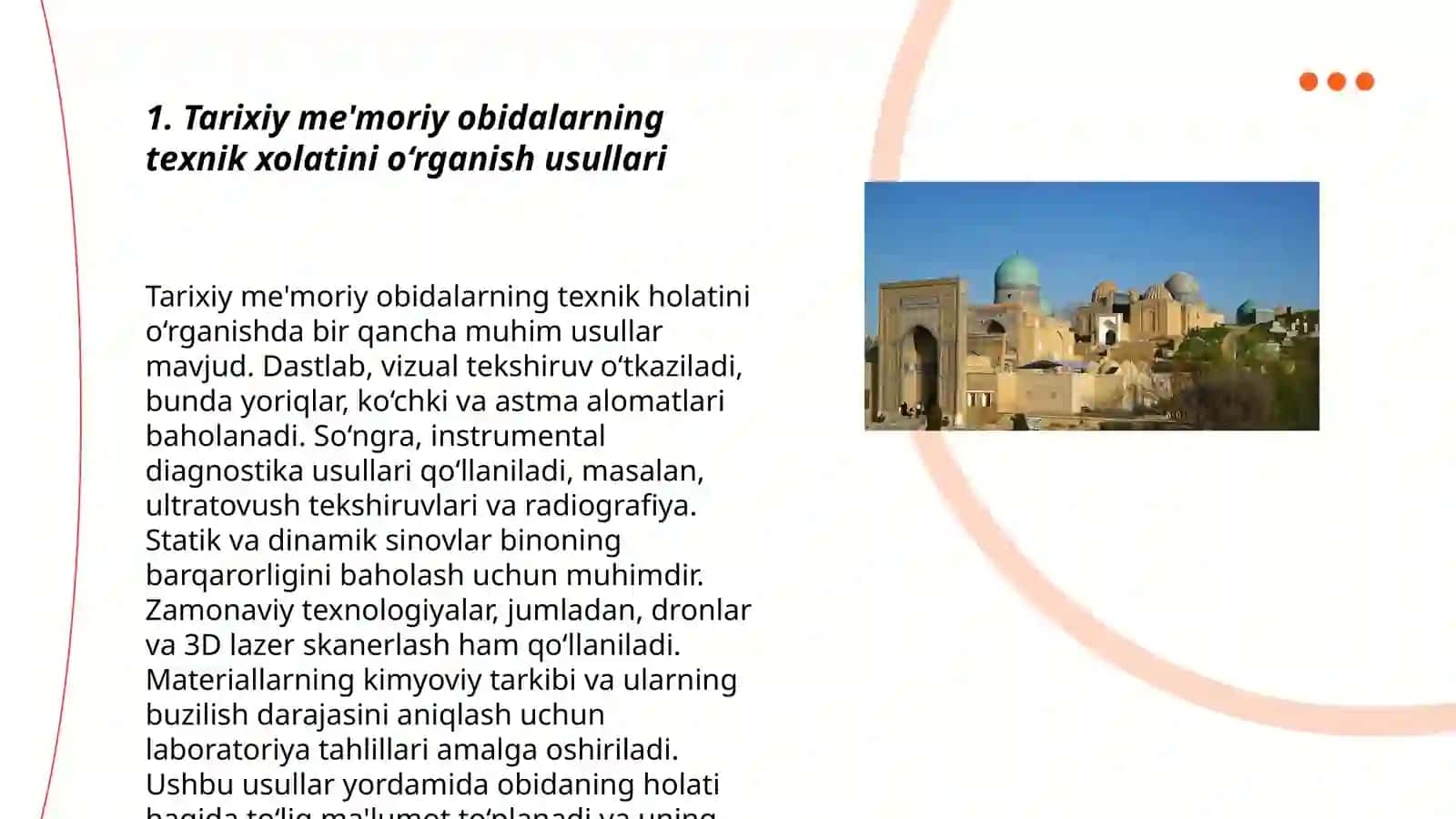 Tarixiy me'moriy obidalarning texnik xolati 3