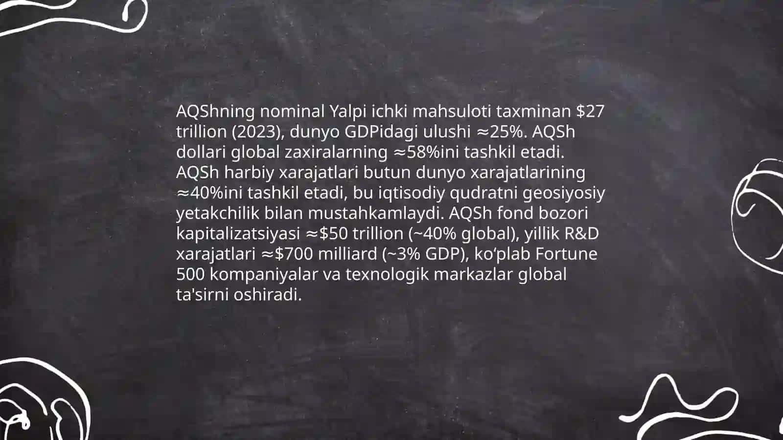 Aqsh dunyo yetakchiligi sari 3