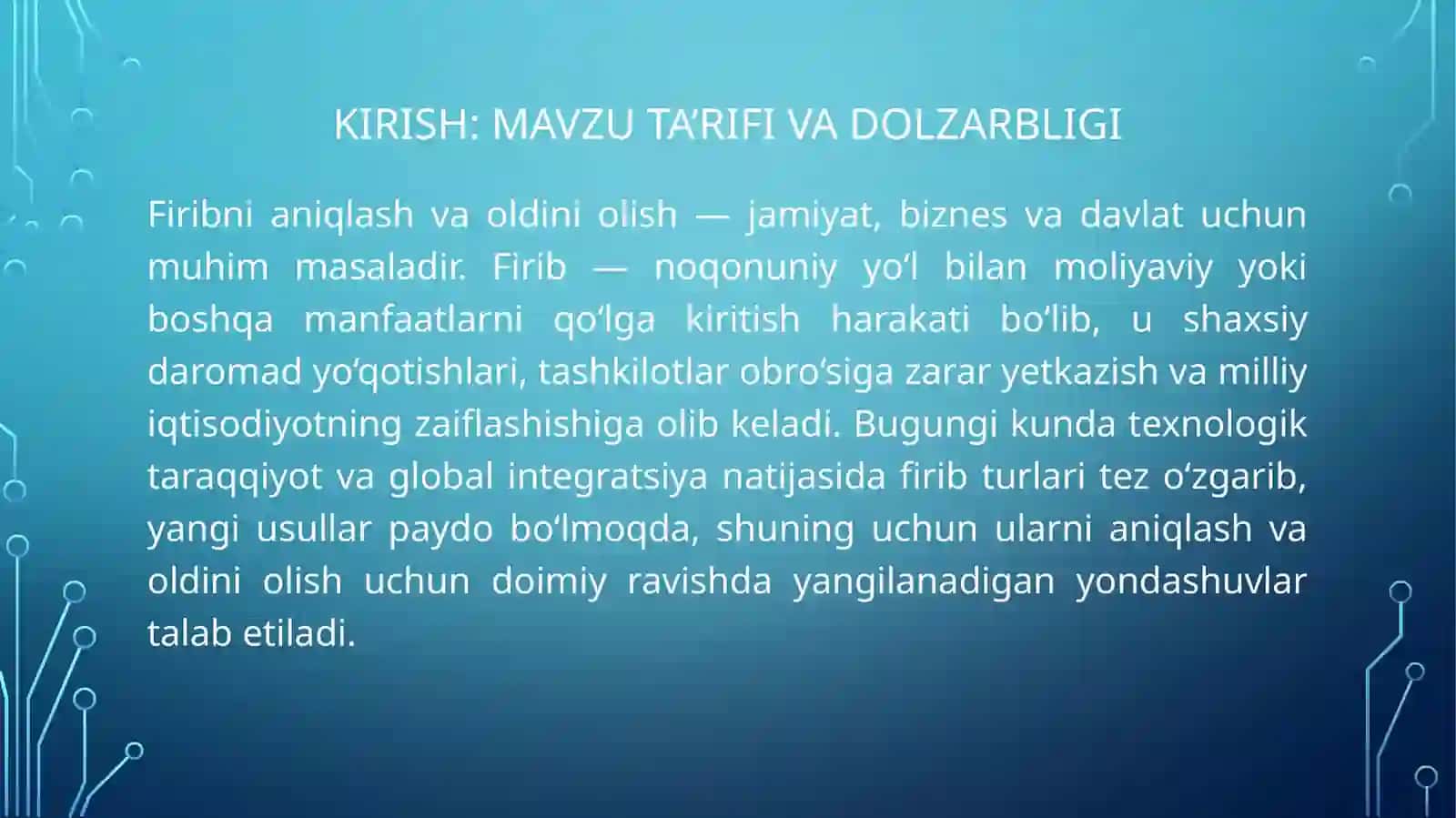 Firibni aniqlash va oldini olish 3