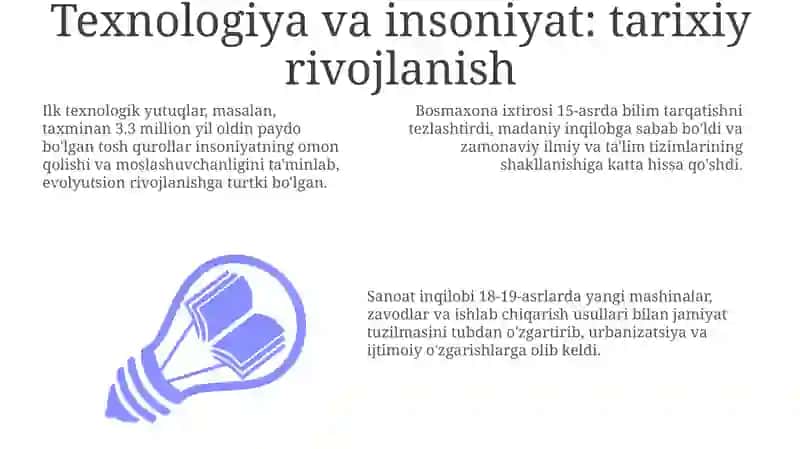 Texnologiya va insoniyat: tarixiy rivojlanish 3