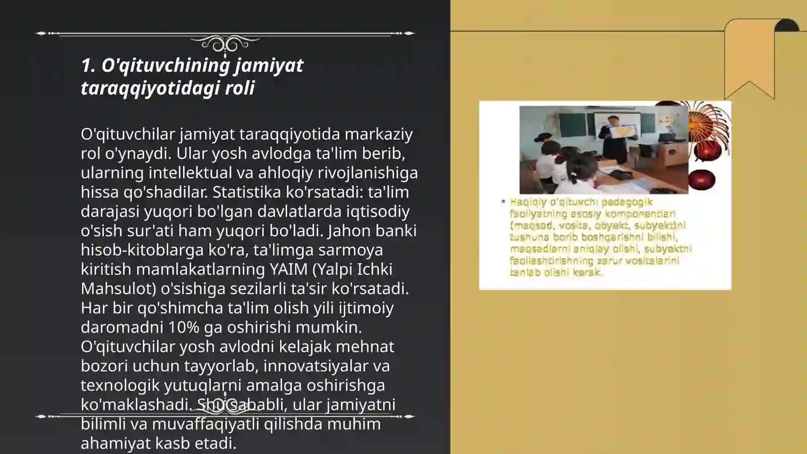 O'qituvchining jamiyatda tutgan o'rni 3