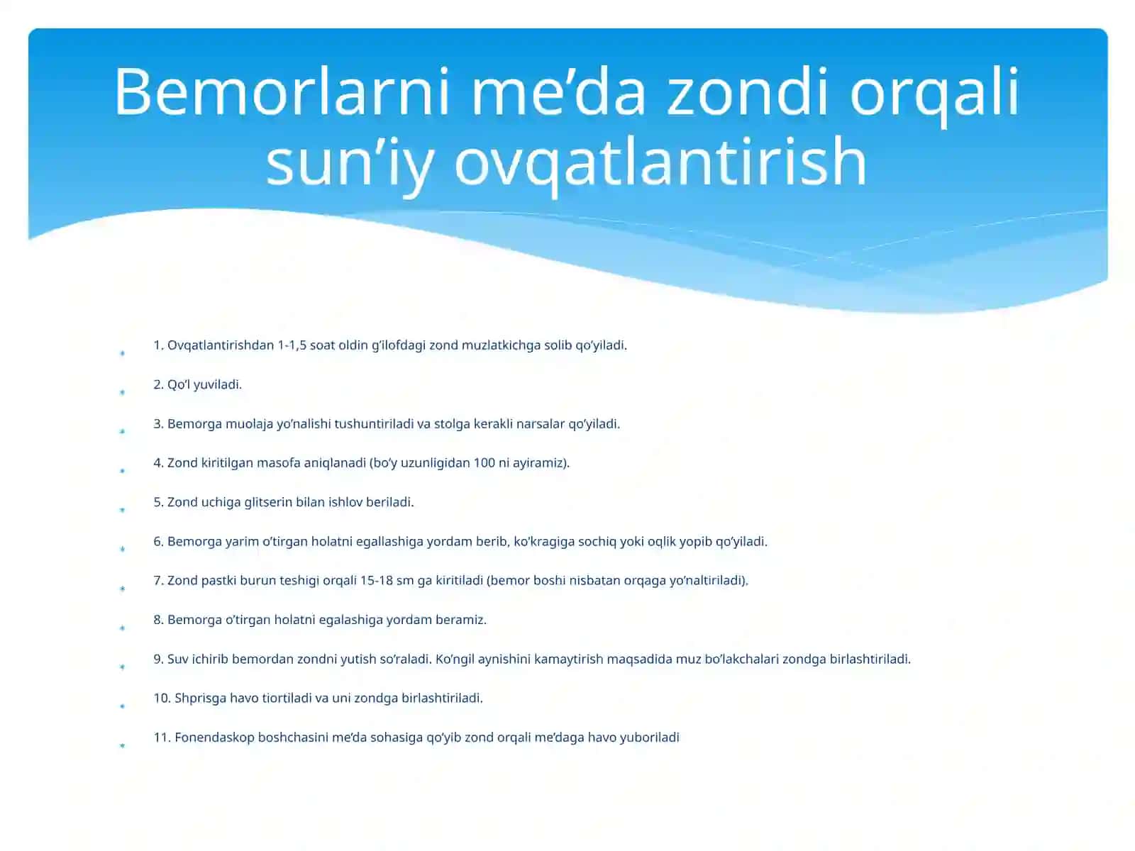Xirurgik bemorlar ovqatlanishi 3