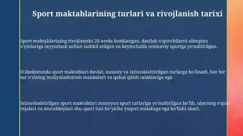 Sport maktablarining turlari va ularning nizomlari 3