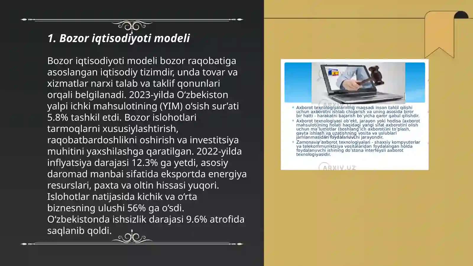 Bozor iqtisodiyoti modeli 3