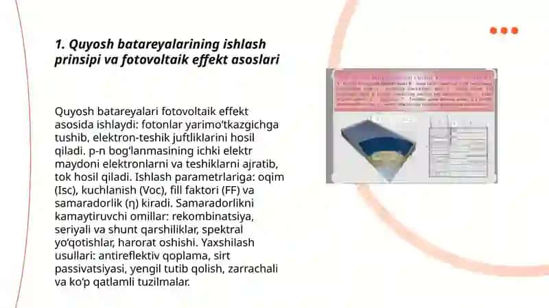 Quyosh batareyalari ishlash prinsipi 3