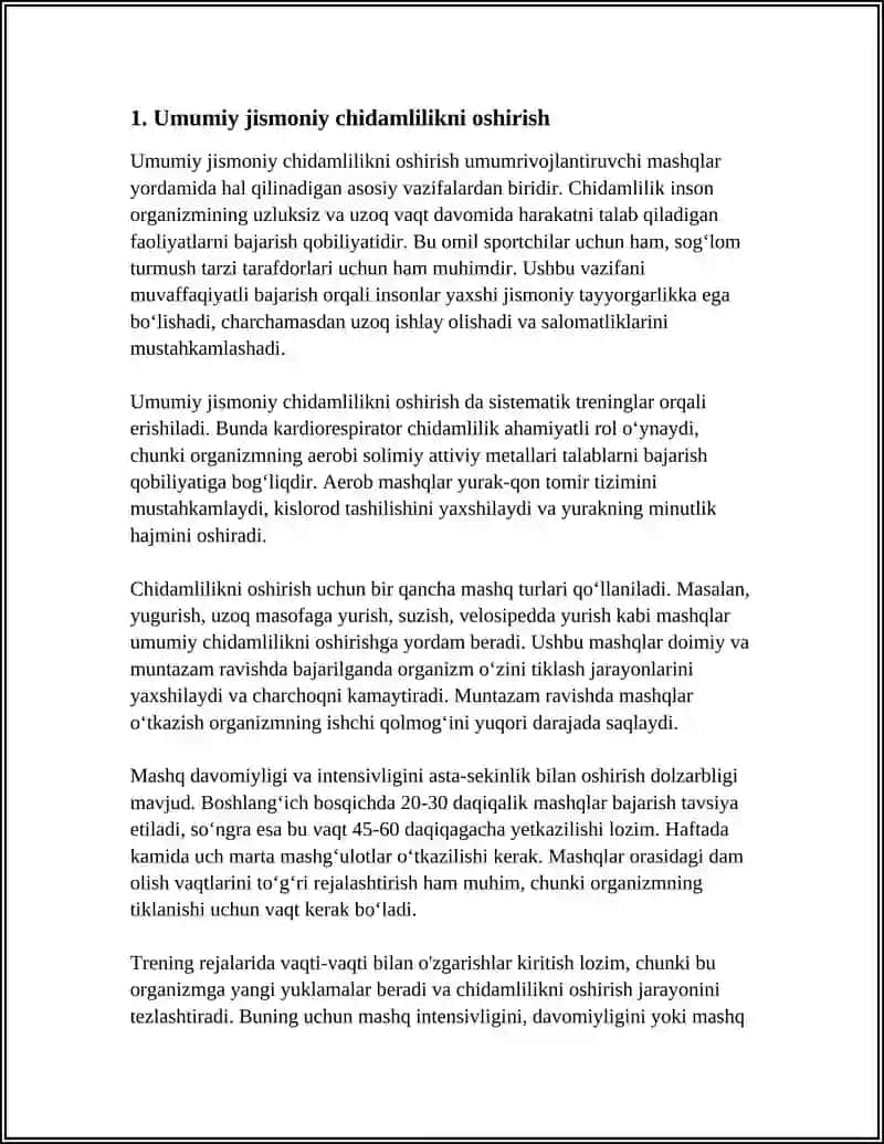 Umumiy jismoniy chidamlilikni oshirish 3