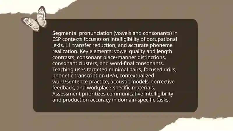 Teaching language aspects in ESP Pronunciation 3
