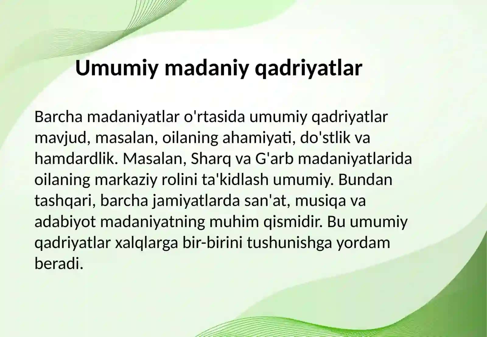 Dunyo xalqlari madaniyatidagi umumiylik va farqlar 3
