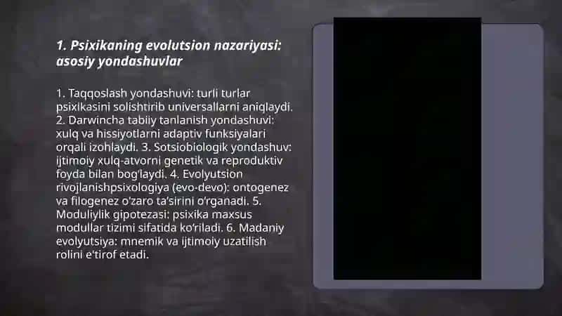 Psixikaning evolutsion tarixi 3