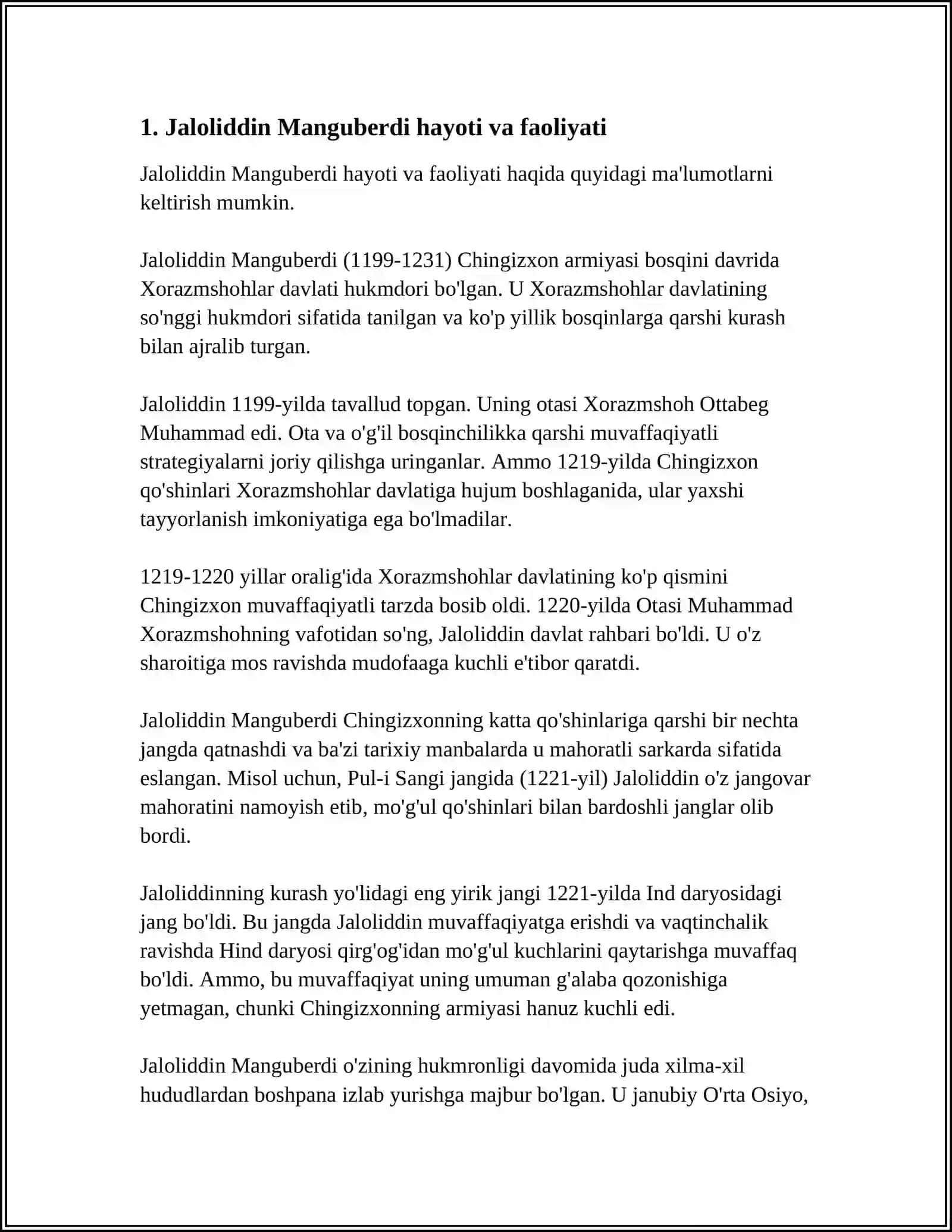 JALOLIDDIN MANGUBERDI VATAN HIMOYACHISI 3