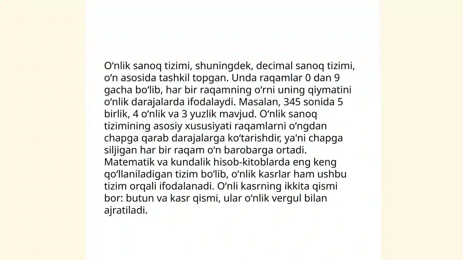 Oʻnlik sanoq tizimi 3