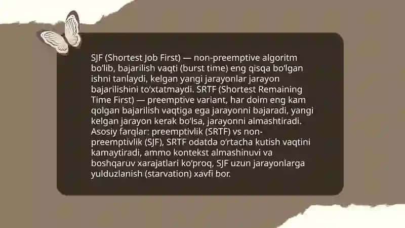 SJF va SRTF algoritmlari 3