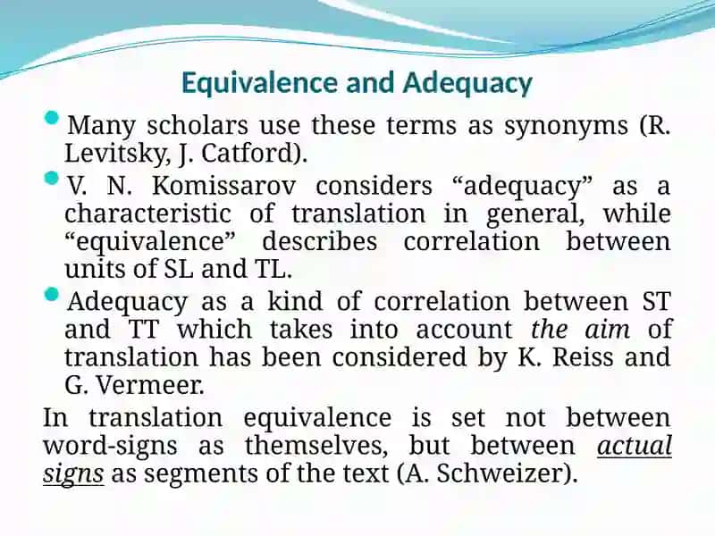 TYPES AND LEVELS OF EQUIVALENCE 3