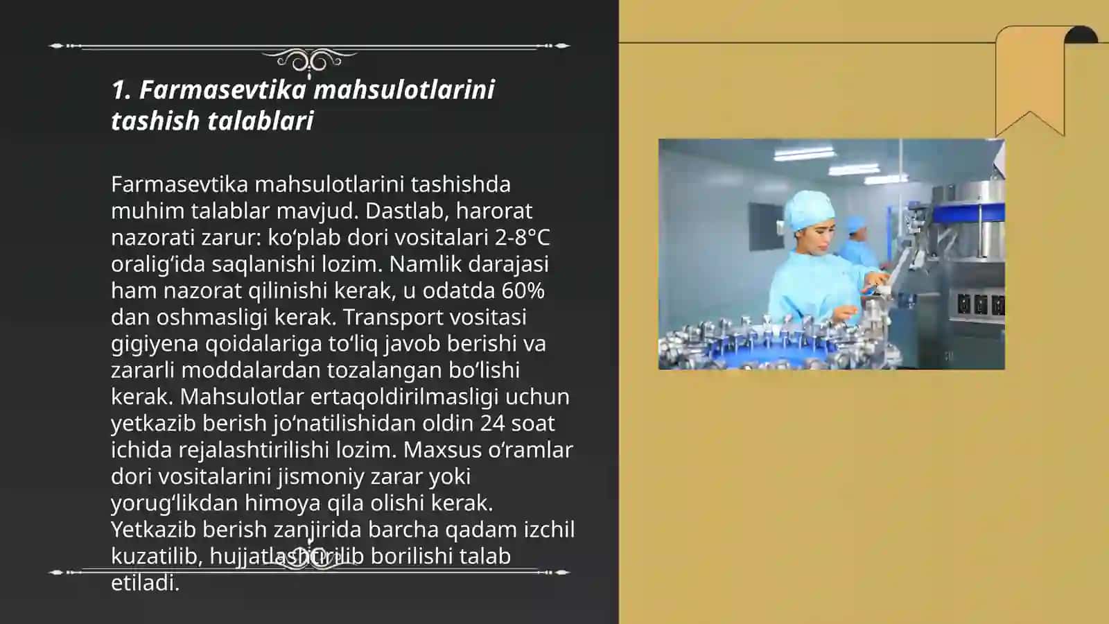 Farmasevtika Tashish, Joylash va Rasmiylashtirish Tartibi 3