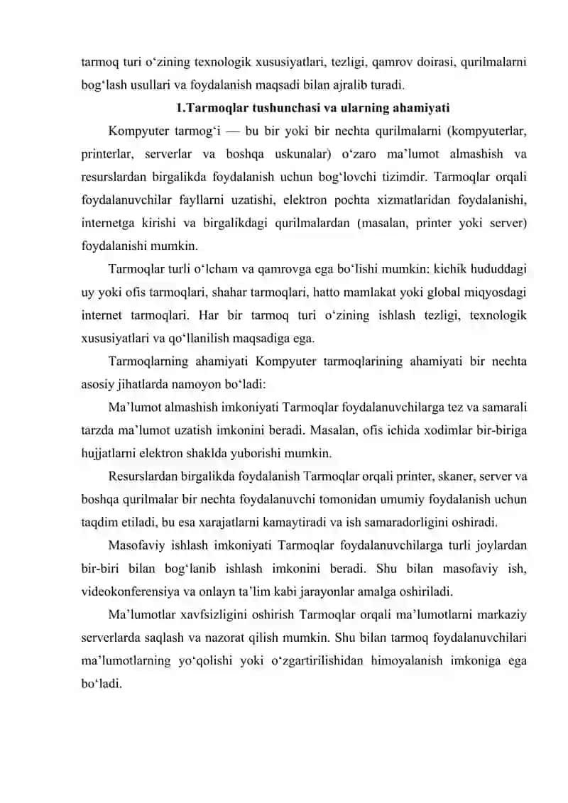 TARMOQ TURLARI LAN, MAN, WAN  XUSUSIYATLARI VA MISOLLAR 3