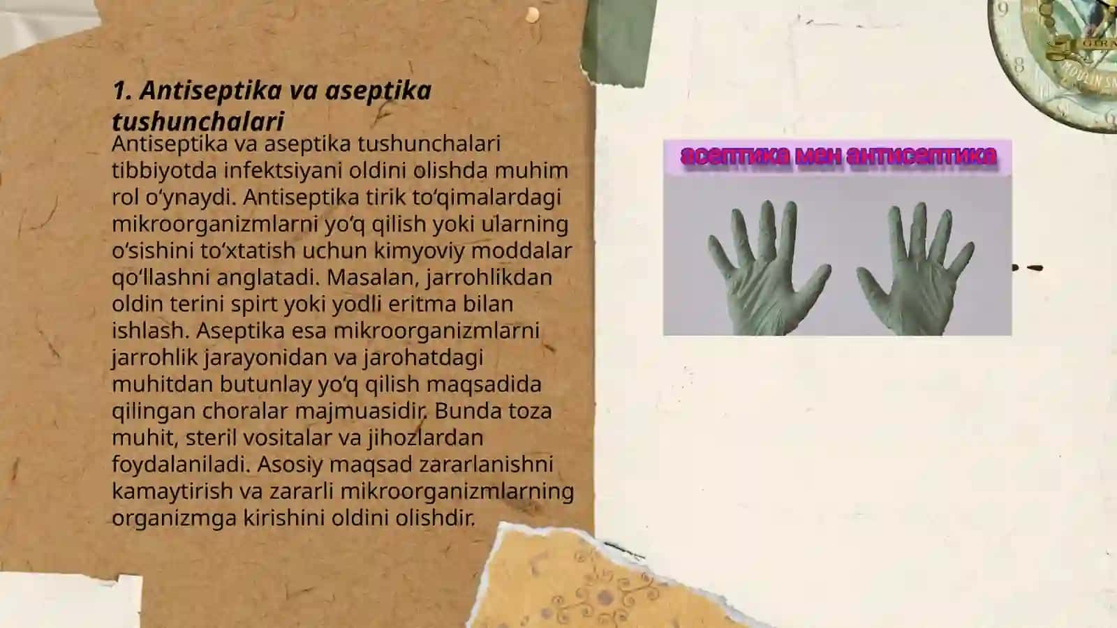 Antiseptika va aseptika asoslarini o‘rganish 3