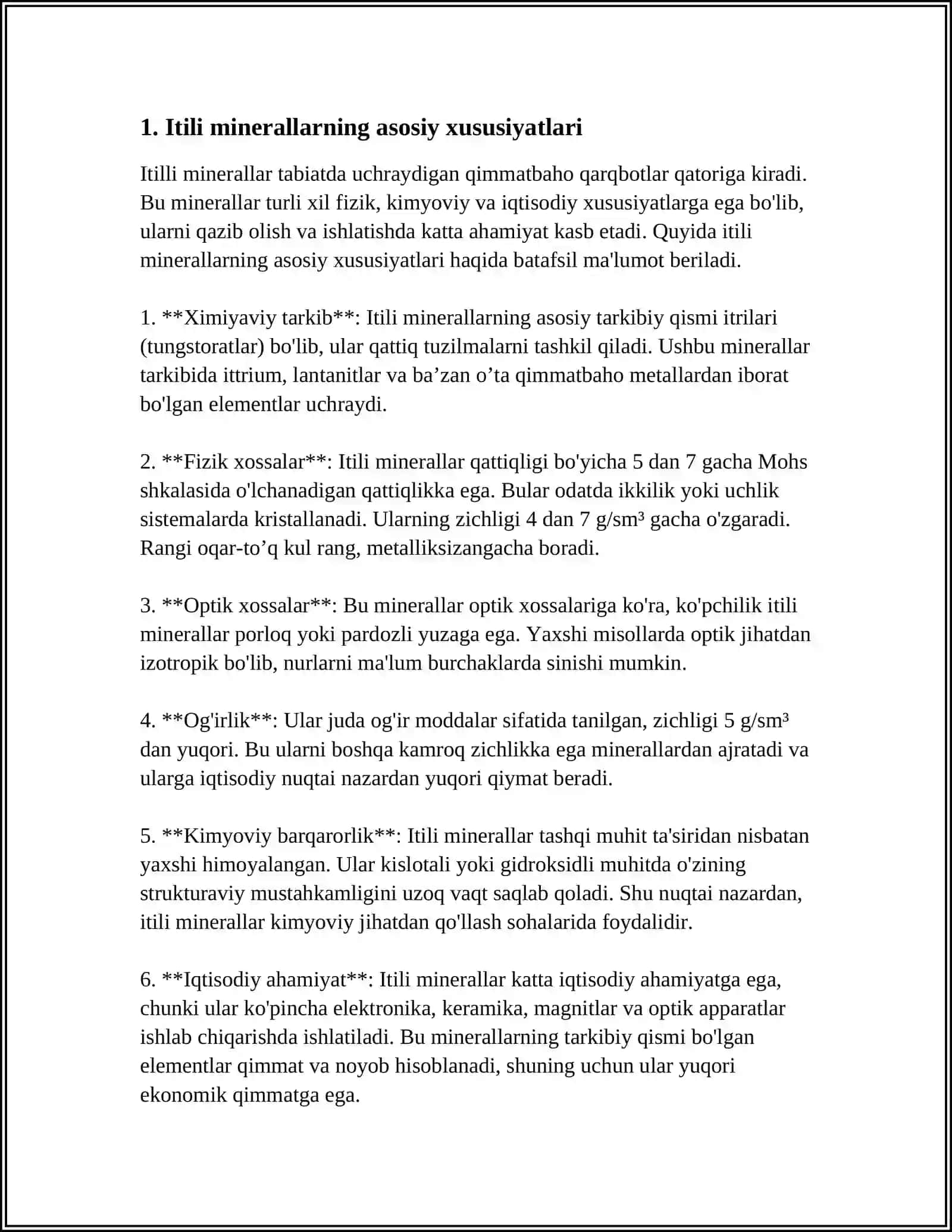 ITILI MINERALLAR TAVSIFI VA ULARNI TABIATDA UCHRASHI 3