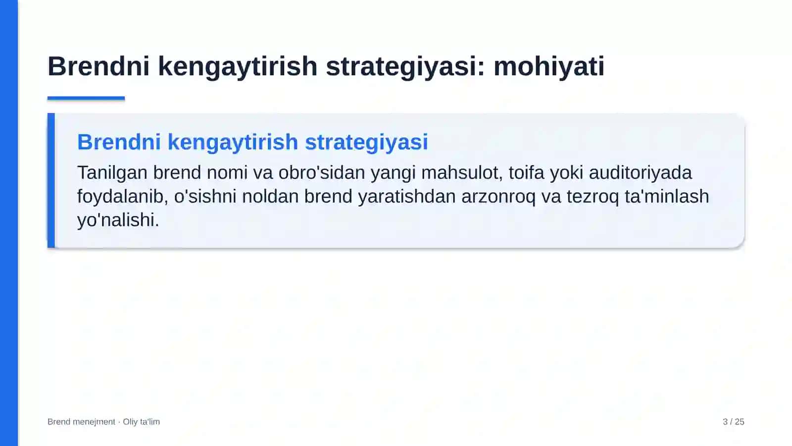 Diagnostika markazlarida brendni kengaytirish strategiyasi 3