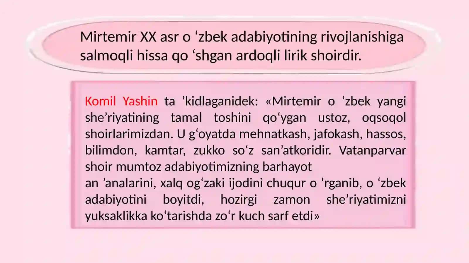 Mirtemir  she'riyati 3