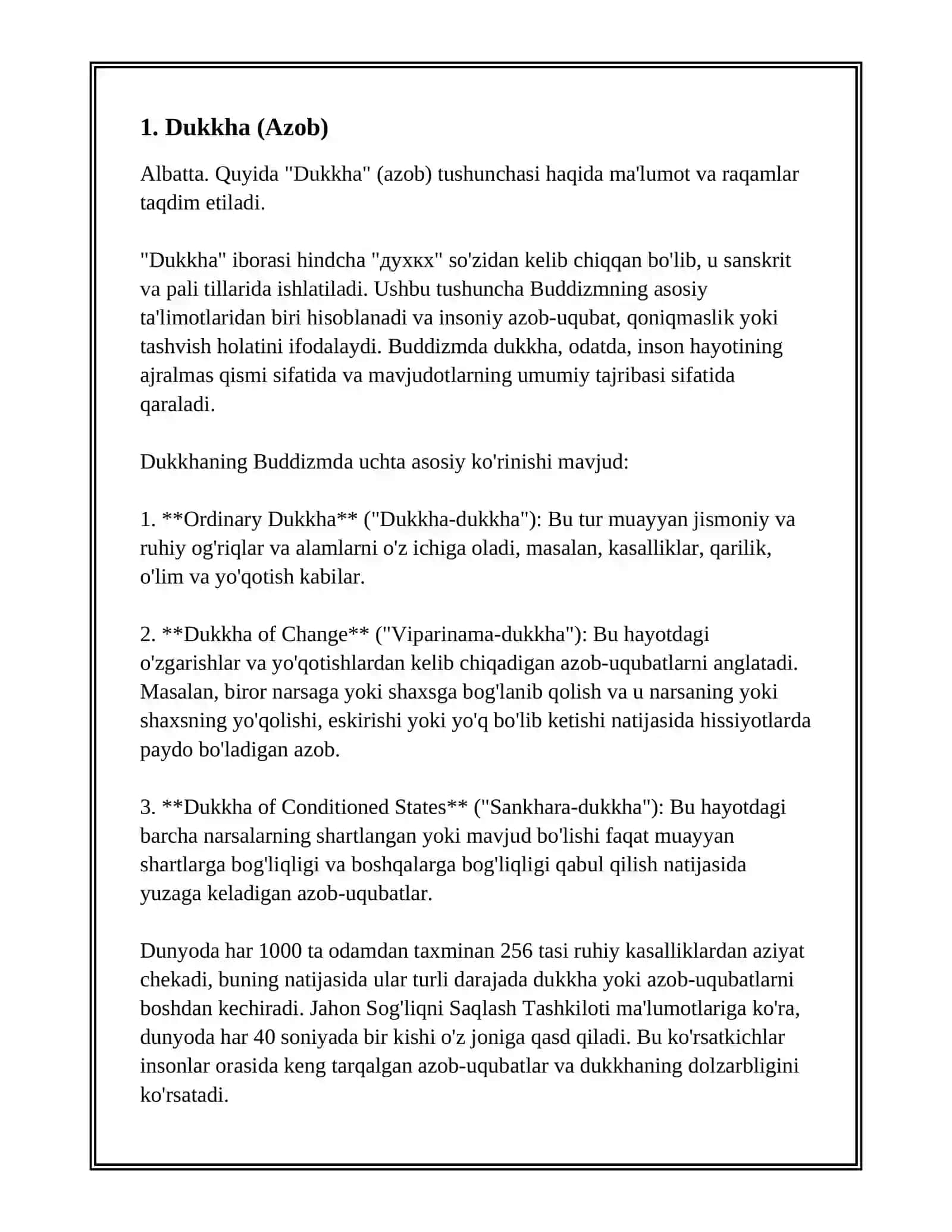BUDDAVIYLIKDAGI TOʻRT HAQIQAT 3