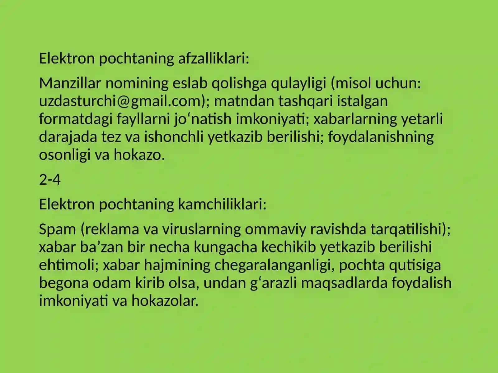 Internet tarmog'i  xizmatlari 3